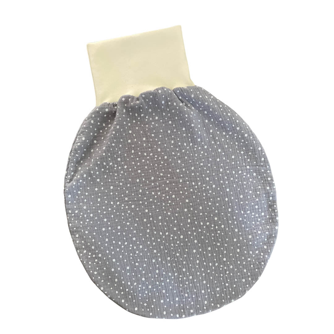 Sommer-Schlafsack aus Musselin *hellgrau/ irreg Punkte*