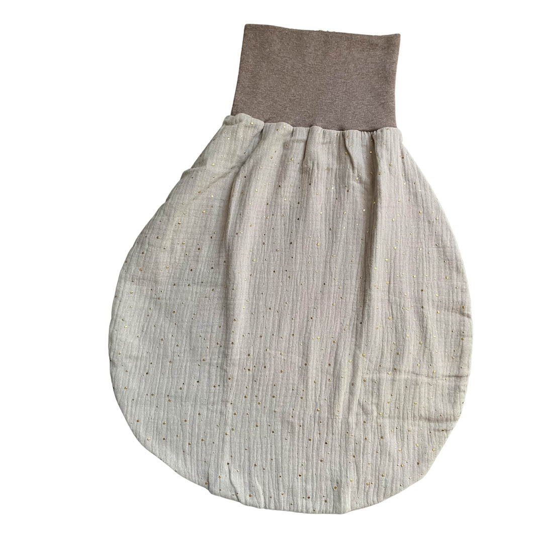 Sommer-Schlafsack aus Musselin *beige/ goldene Punkte*