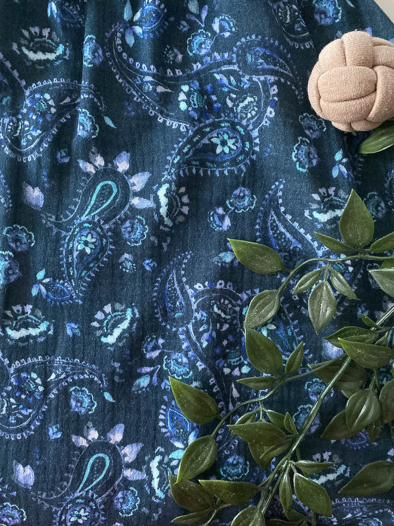 Sommer-Schlafsack aus Musselin *blau/ Paisley*