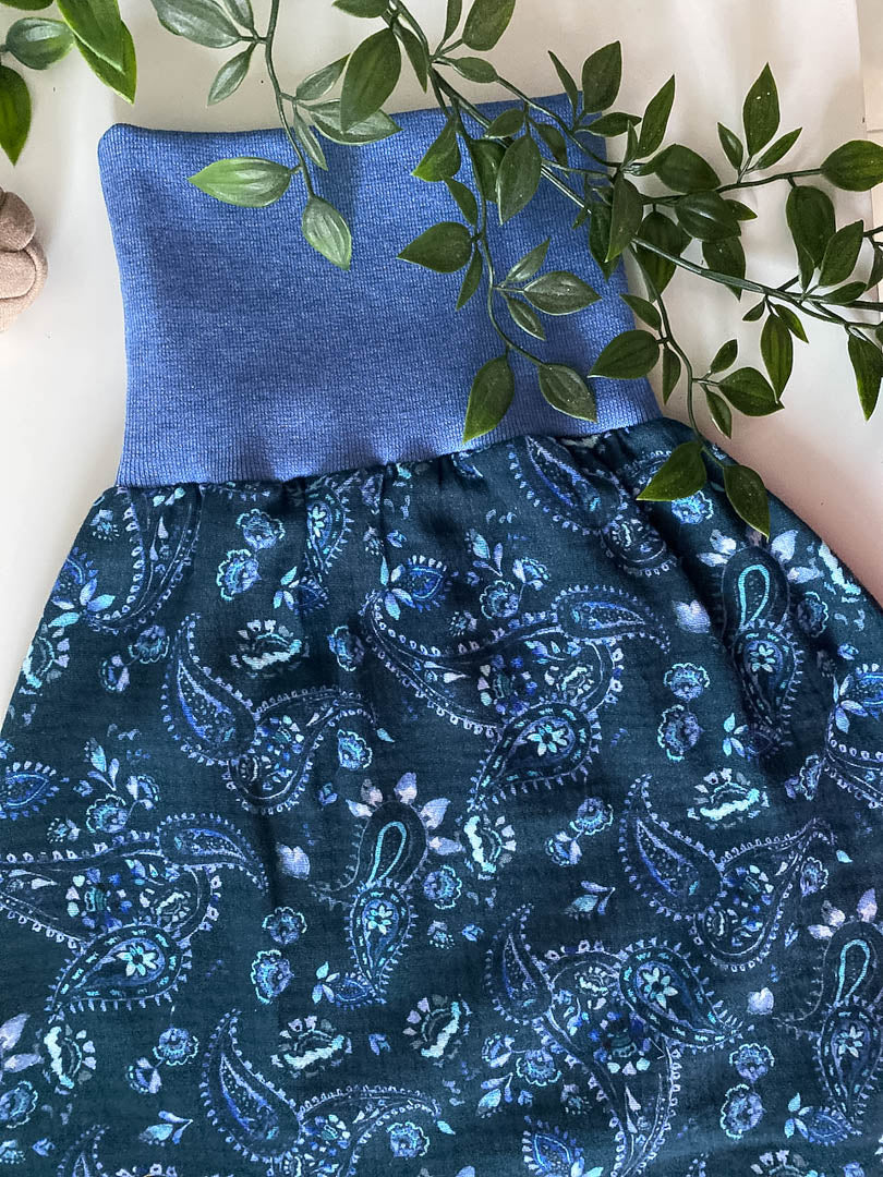 Sommer-Schlafsack aus Musselin *blau/ Paisley*