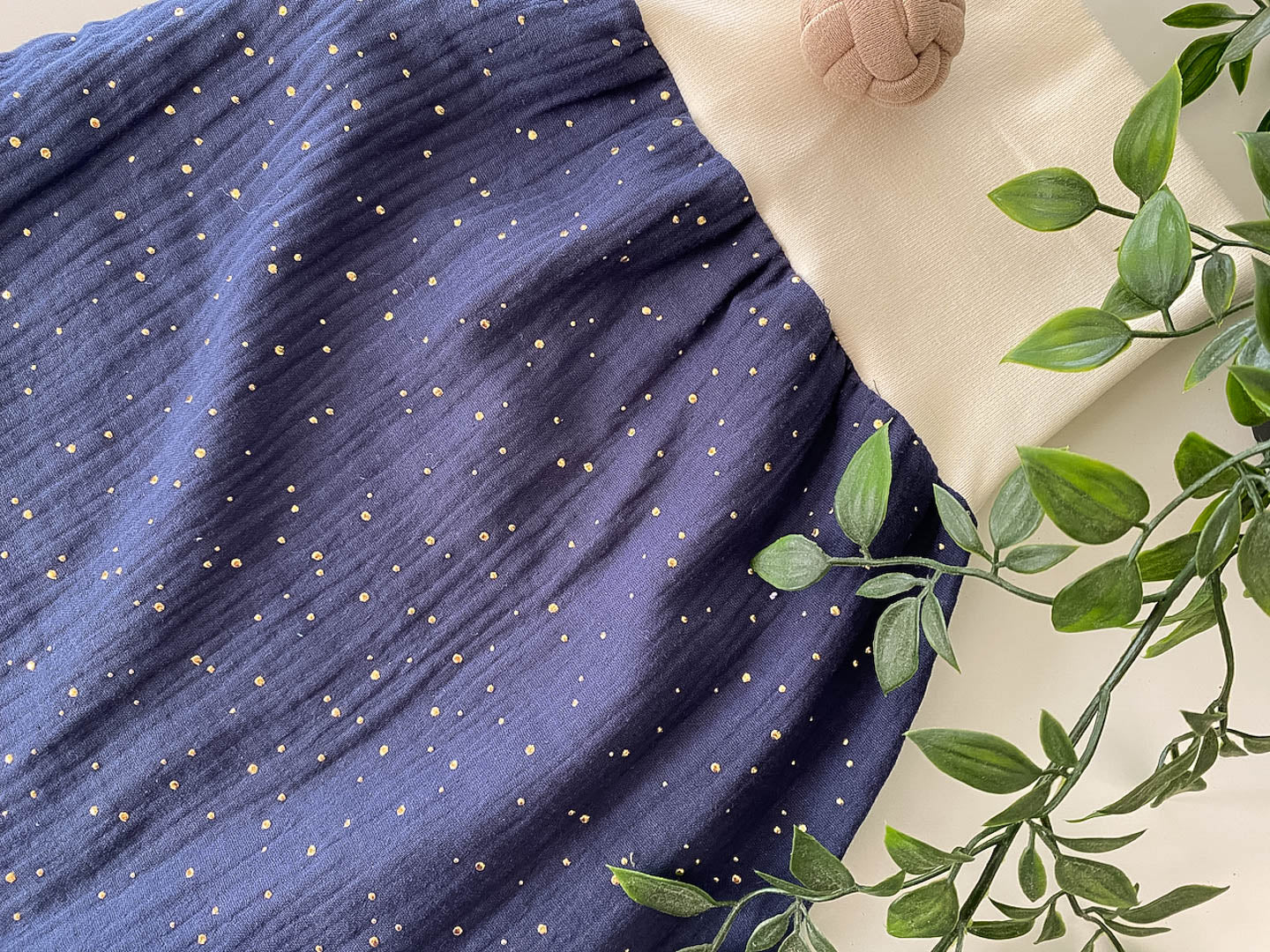 Sommer-Schlafsack aus Musselin *navy/ goldene Sterne*