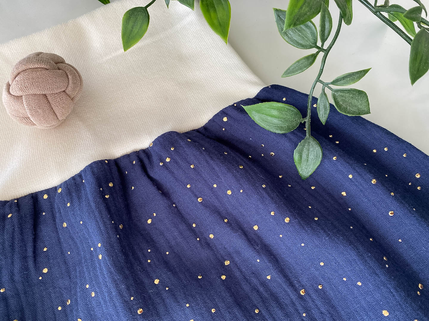 Sommer-Schlafsack aus Musselin *navy/ goldene Sterne*