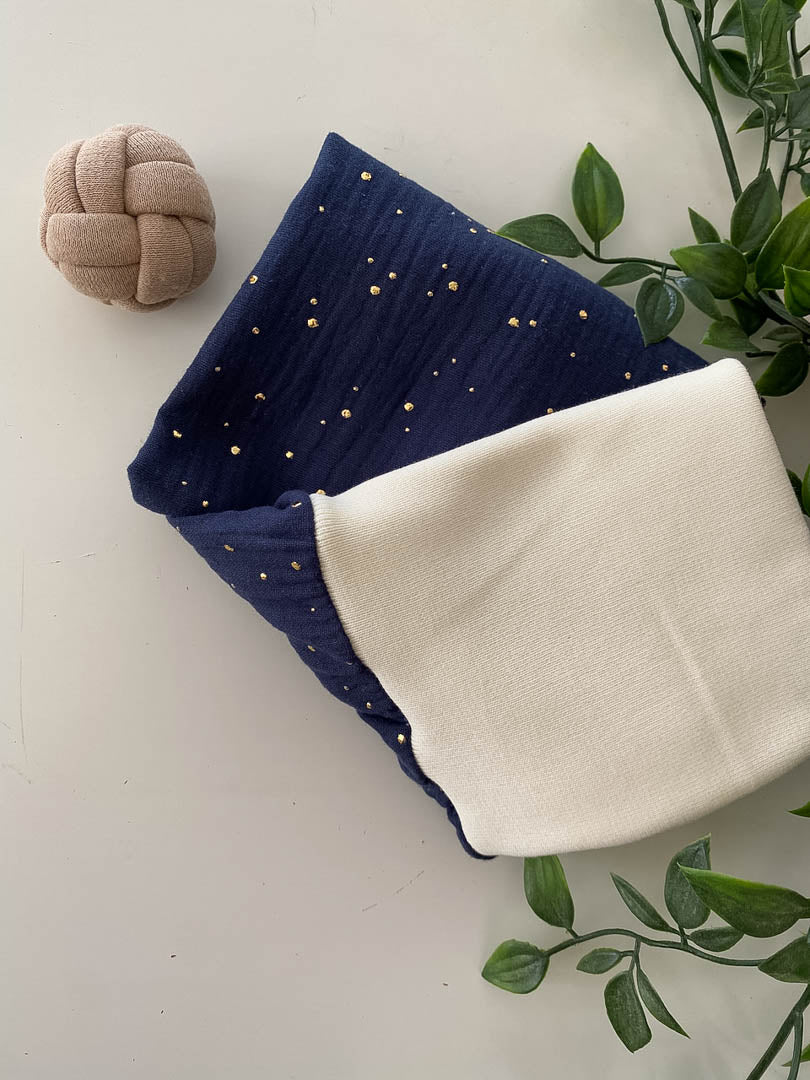 Sommer-Schlafsack aus Musselin *navy/ goldene Sterne*