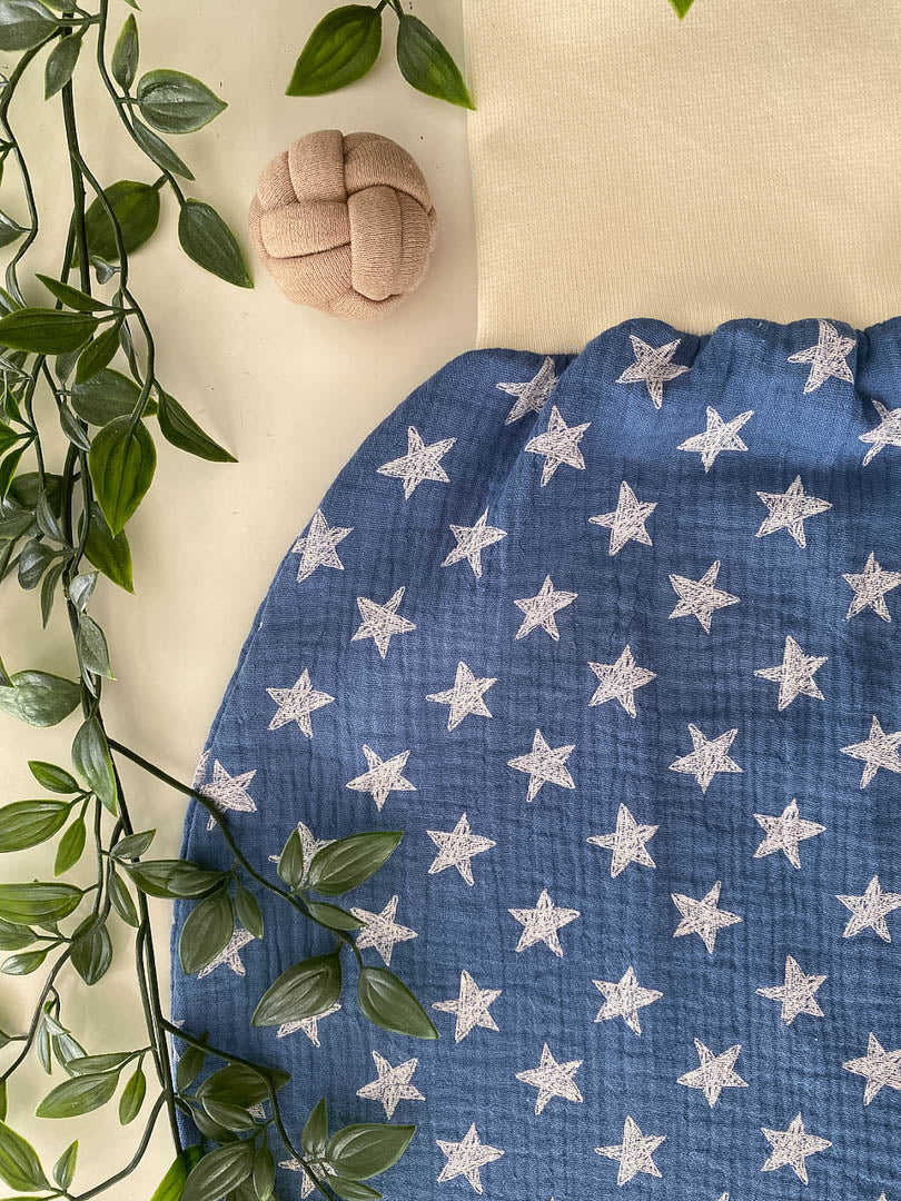 Sommer-Schlafsack aus Musselin *hellblau/ Sterne*