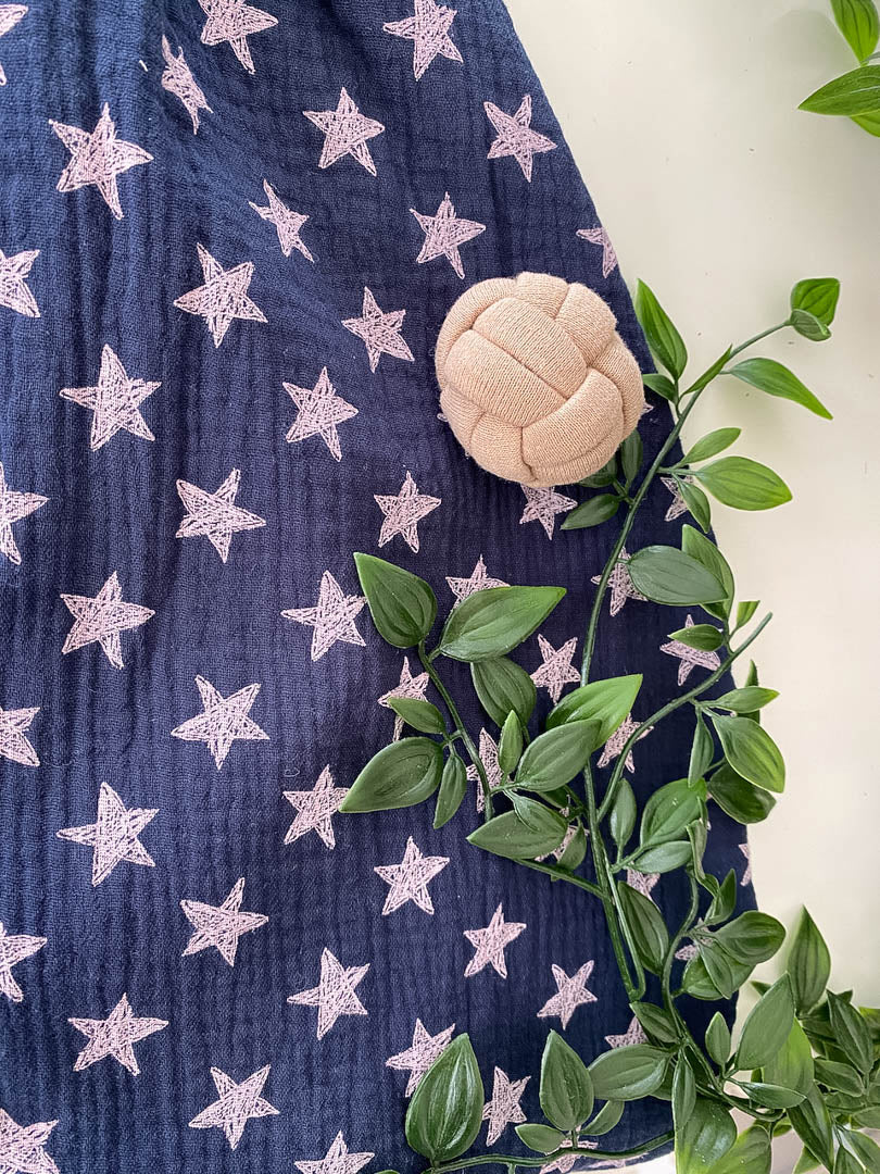 Sommer-Schlafsack aus Musselin *navy/ Sterne*