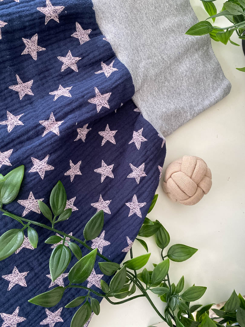 Sommer-Schlafsack aus Musselin *navy/ Sterne*