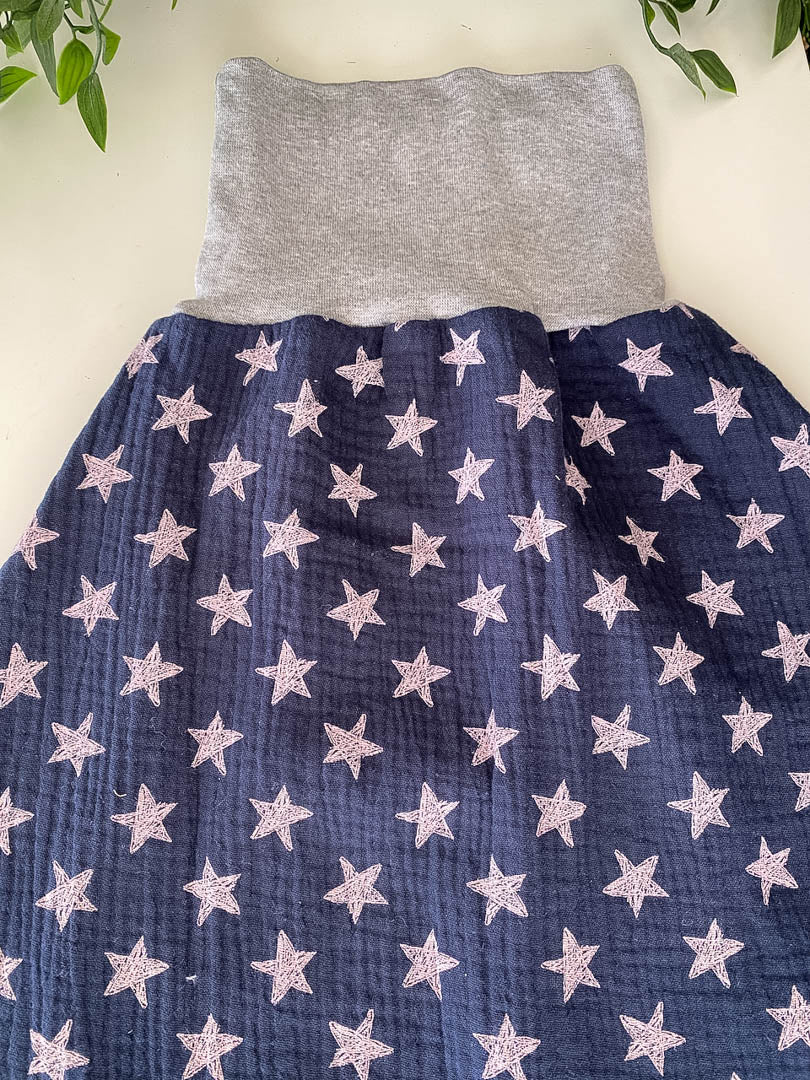 Sommer-Schlafsack aus Musselin *navy/ Sterne*