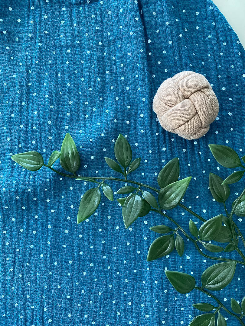 Sommer-Schlafsack aus Musselin *petrol/ Punkte*