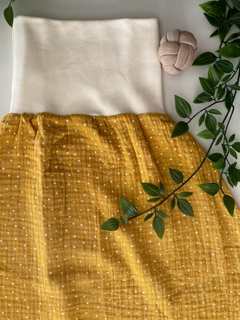 Sommer-Schlafsack aus Musselin *senf/ Punkte*