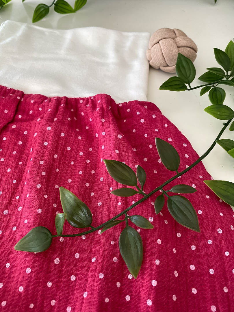 Sommer-Schlafsack aus Musselin *strawberry Punkte*