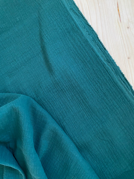 Überwurf | Plaid aus Musselin *waldgrün