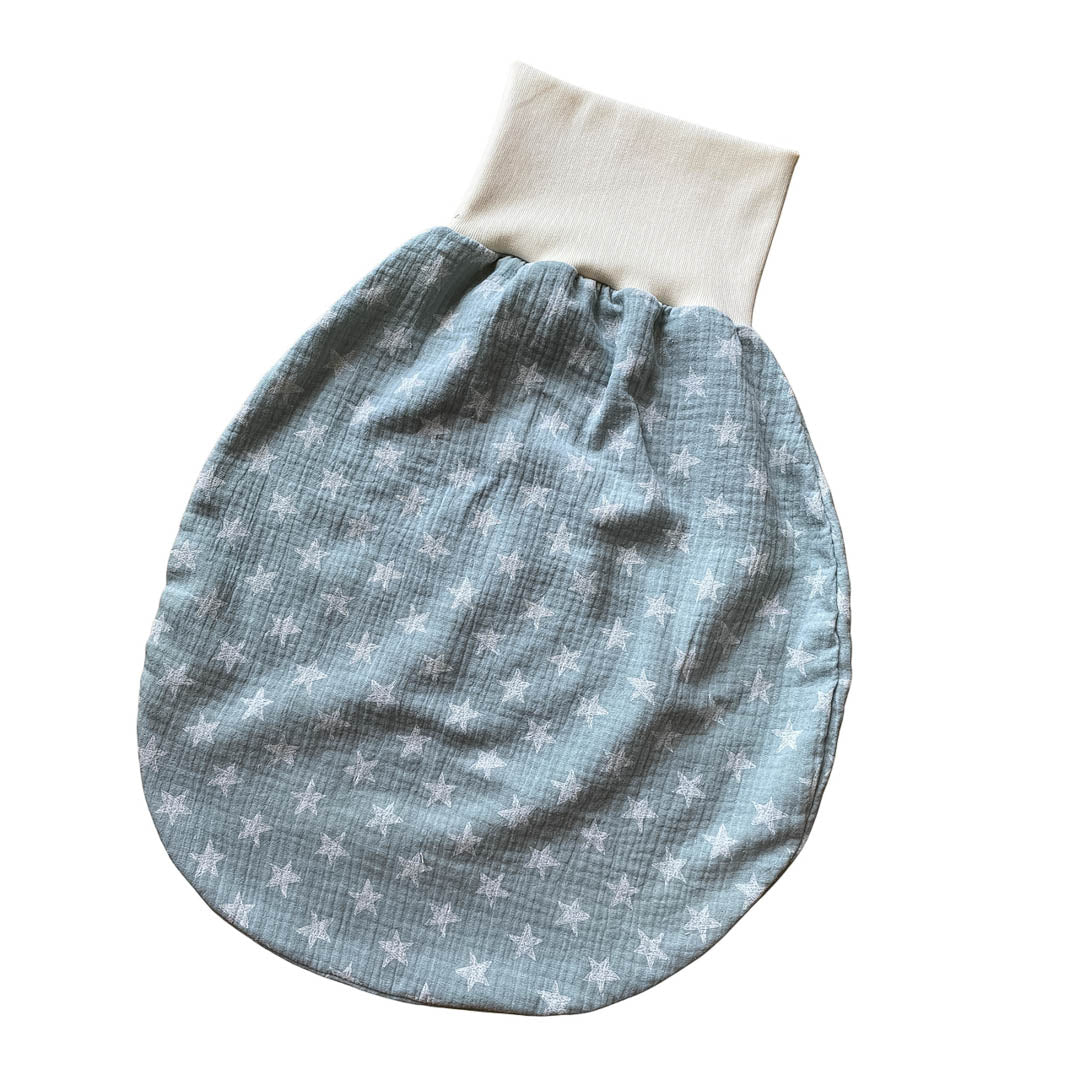 Sommer-Schlafsack aus Musselin *Mint mit Sternen*