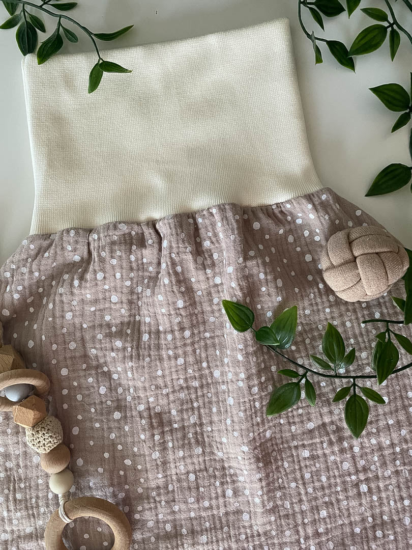 Sommer-Schlafsack aus Musselin *beige/ Punkte*