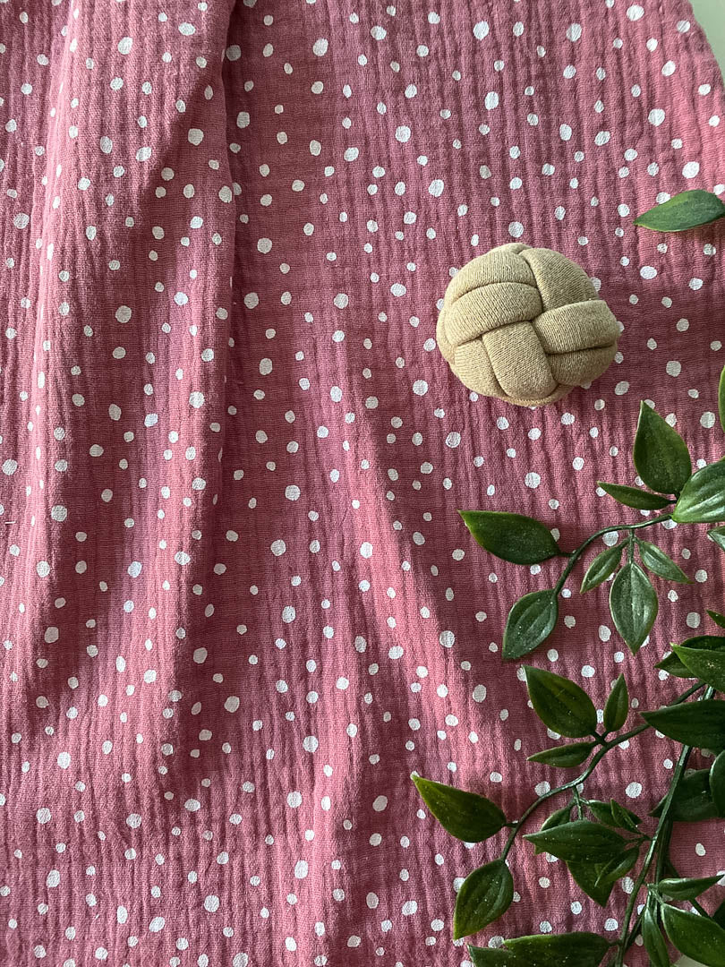 Sommer-Schlafsack aus Musselin *altrosa/ punkte*