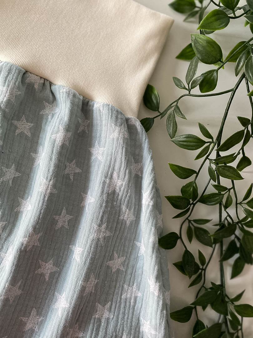 Sommer-Schlafsack aus Musselin *Mint mit Sternen*