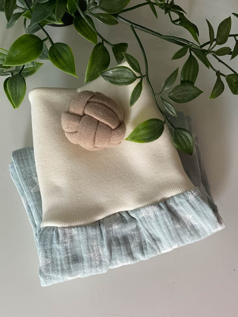 Sommer-Schlafsack aus Musselin *Mint mit Sternen*