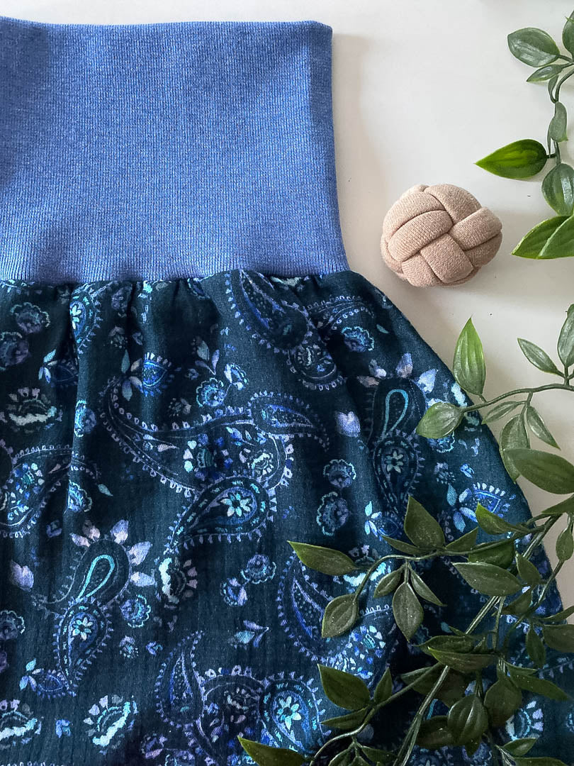 Sommer-Schlafsack aus Musselin *blau/ Paisley*