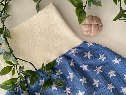 Sommer-Schlafsack aus Musselin *hellblau/ Sterne*