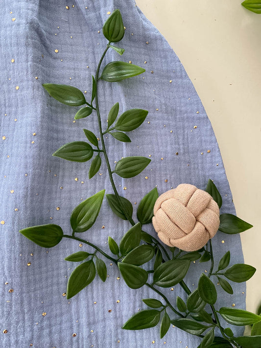 Sommer-Schlafsack aus Musselin *hellblau/ goldene Punkte*