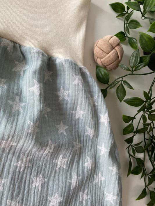 gefütterter Schlafsack aus Musselin *Sterne mint*