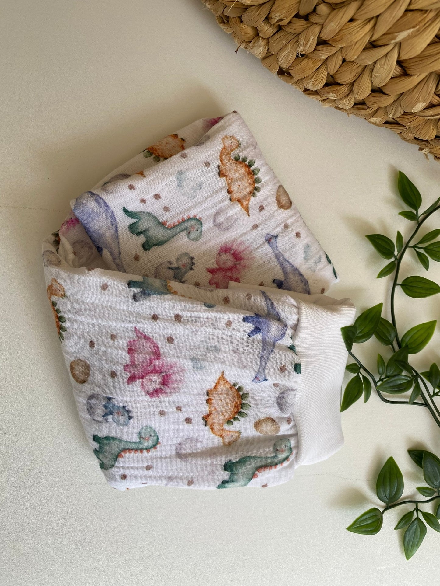 Sommer-Schlafsack aus Musselin *Dinos/ Aquarell*