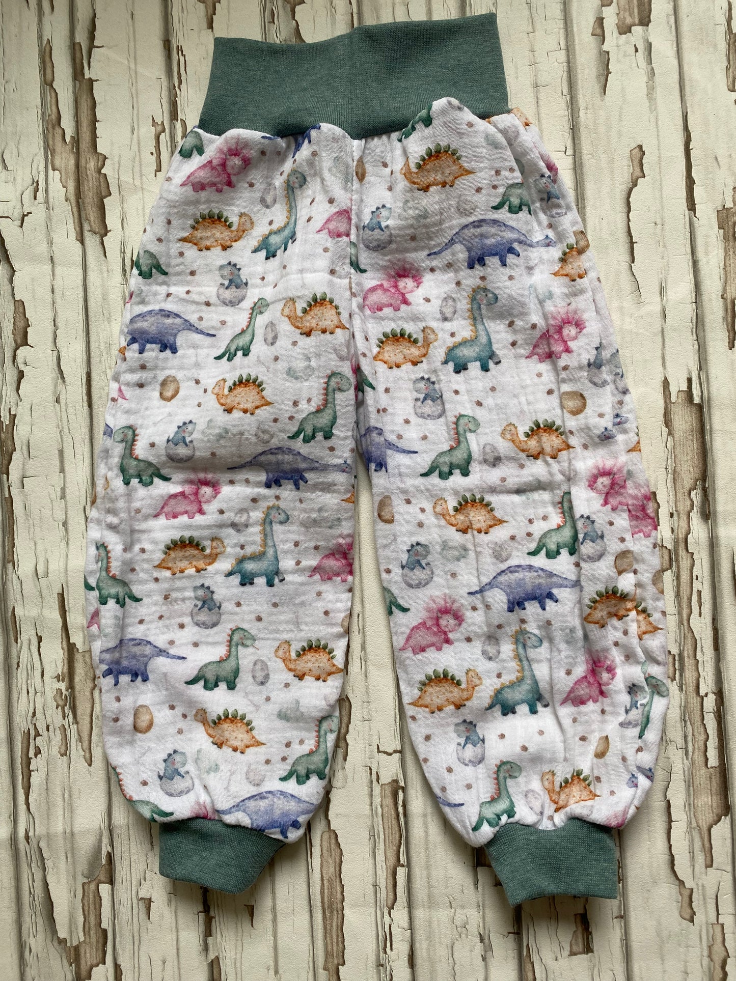 Musselin Sommerhose *Dinos Aquarell
